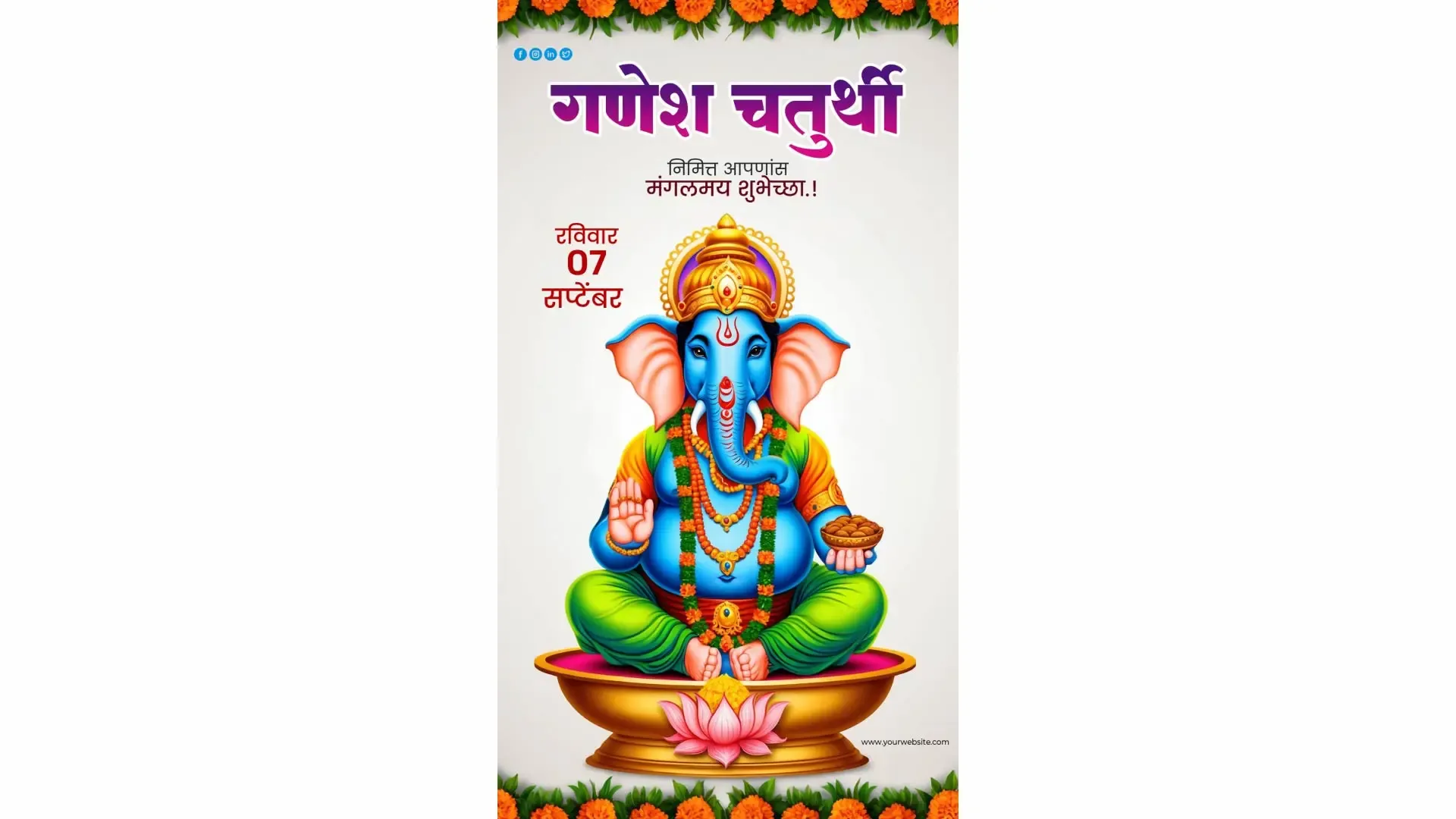 Celebrate Ganesh Chaturthi with Traditional Elegance Instagram Story